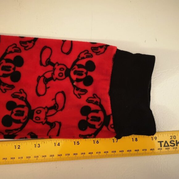 Disney Mickey Mouse Ladies Size XL Red with Black 2 Piece Fleece PJ's - Picture 5 of 13